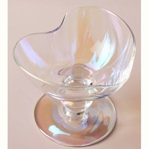 Anthropologie "Set of 4 Valeria Heart Coupe glasses in Pearl" NWT